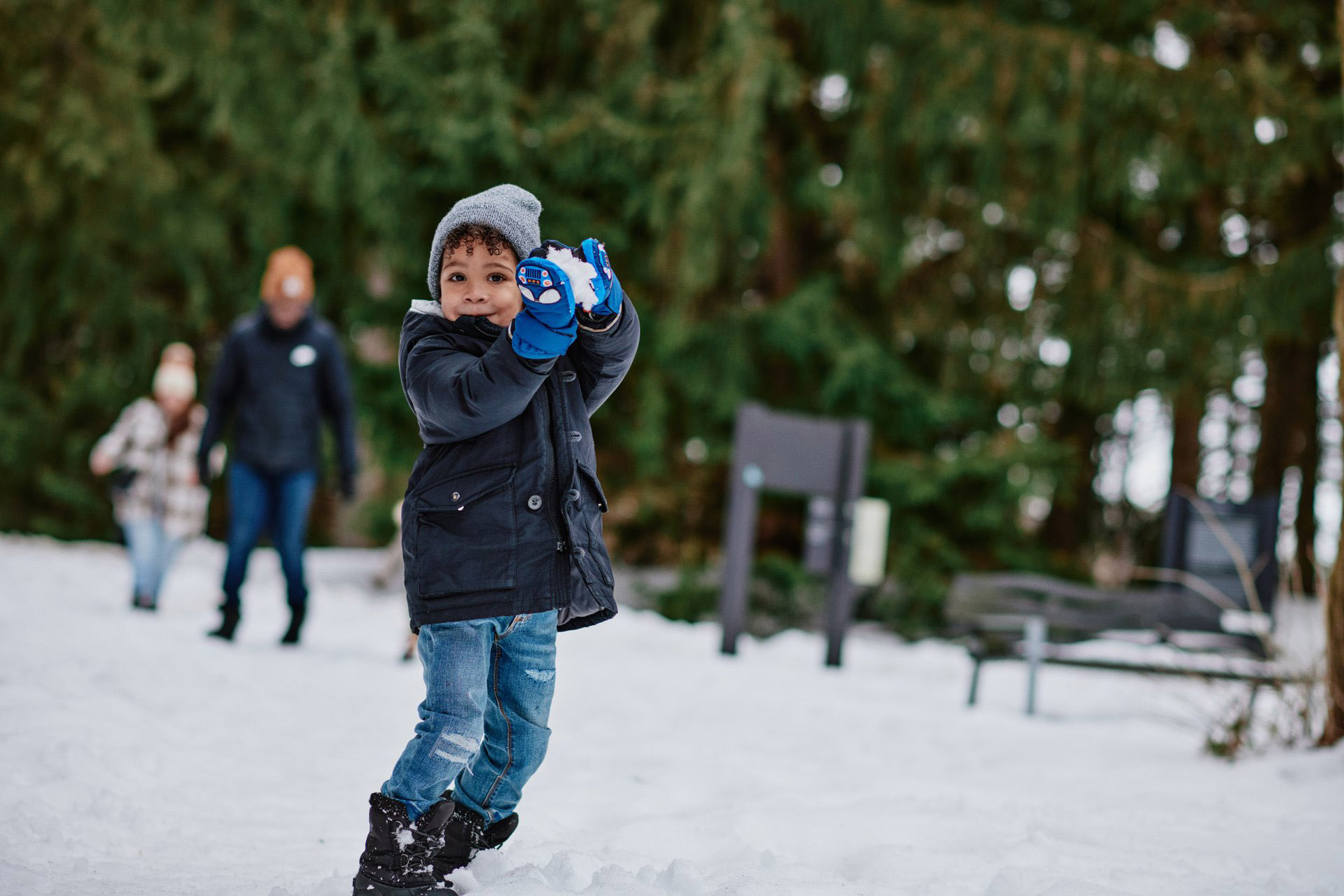Kid Throwing Snowball