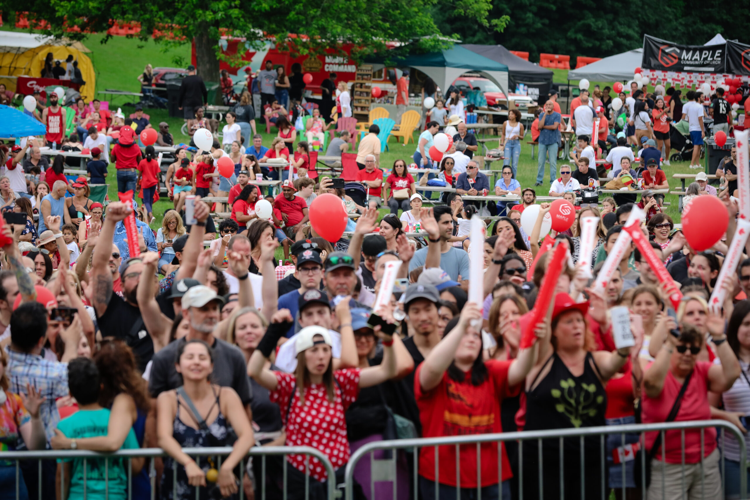 crowd celebrating