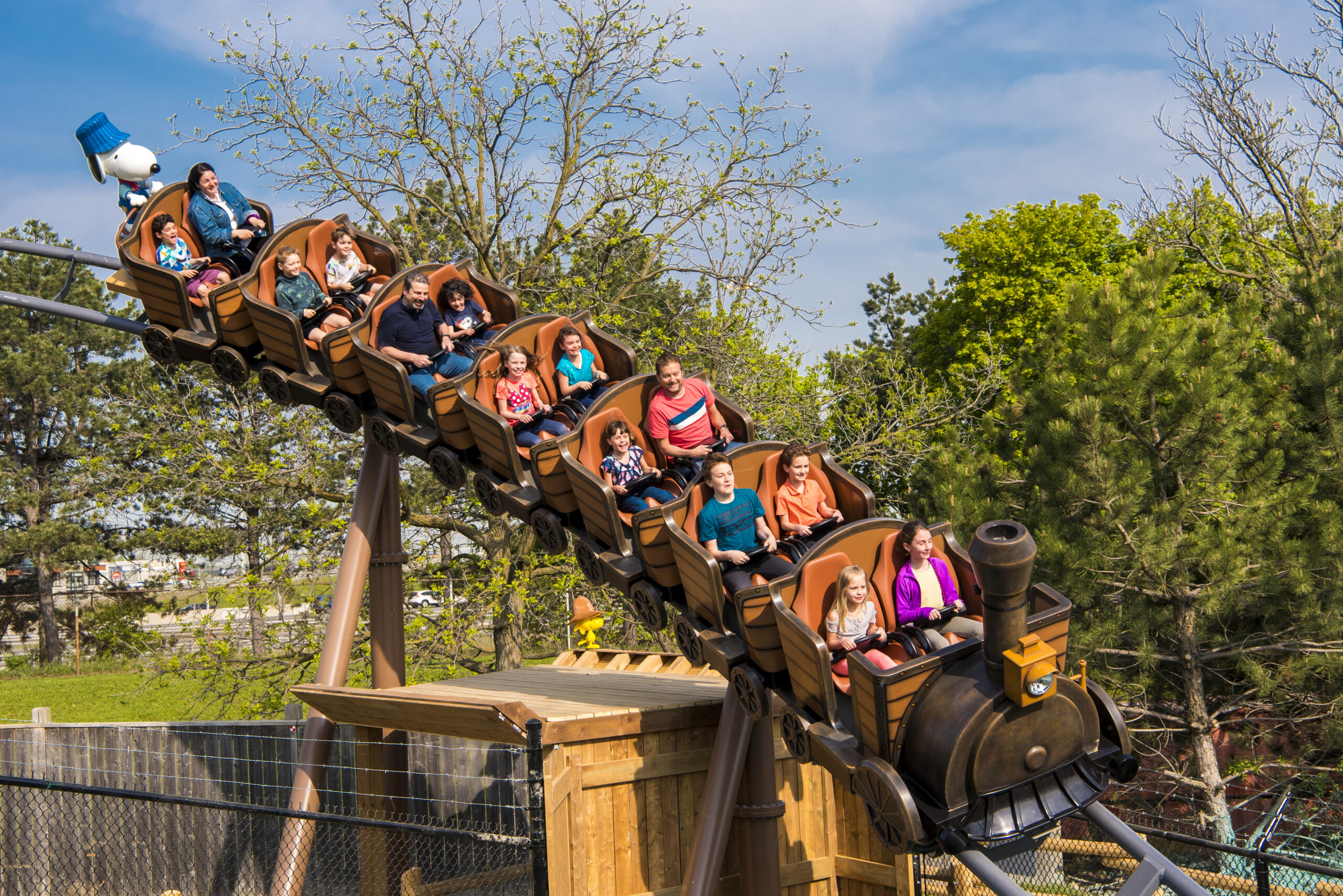 Children on a rollercoaster
